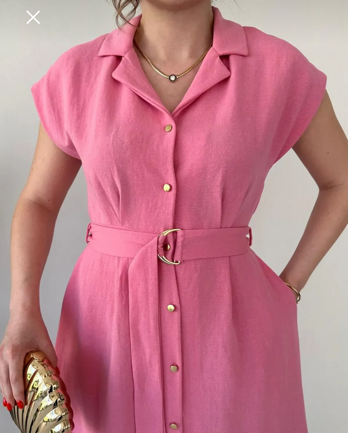 Fuchsia Linen Dress