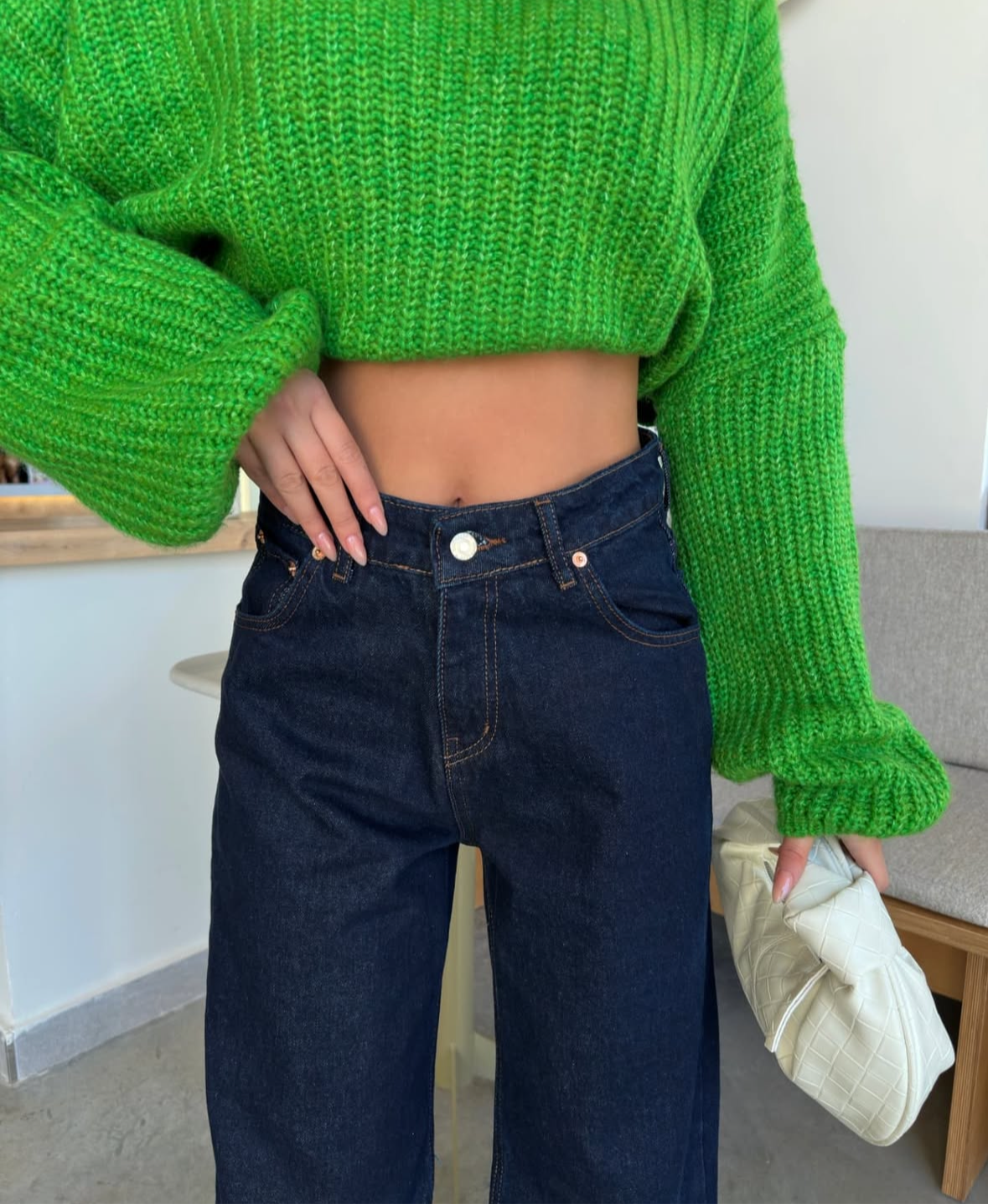 Dark Blue Wide Leg Jeans