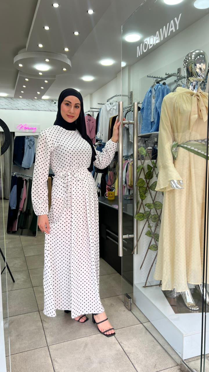 White Polka Dots Dress