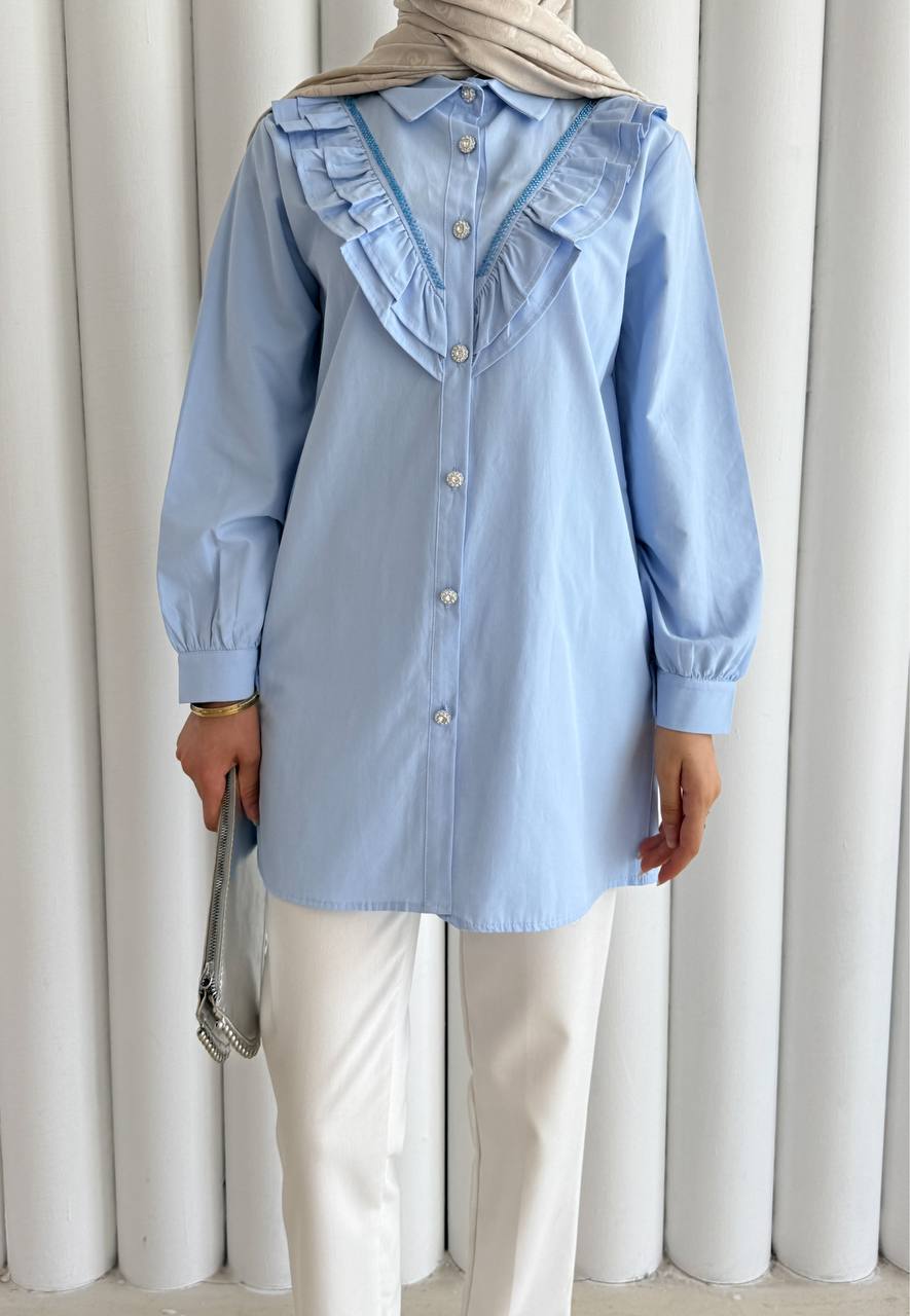 Pastel Yellow Ruffles Shirt