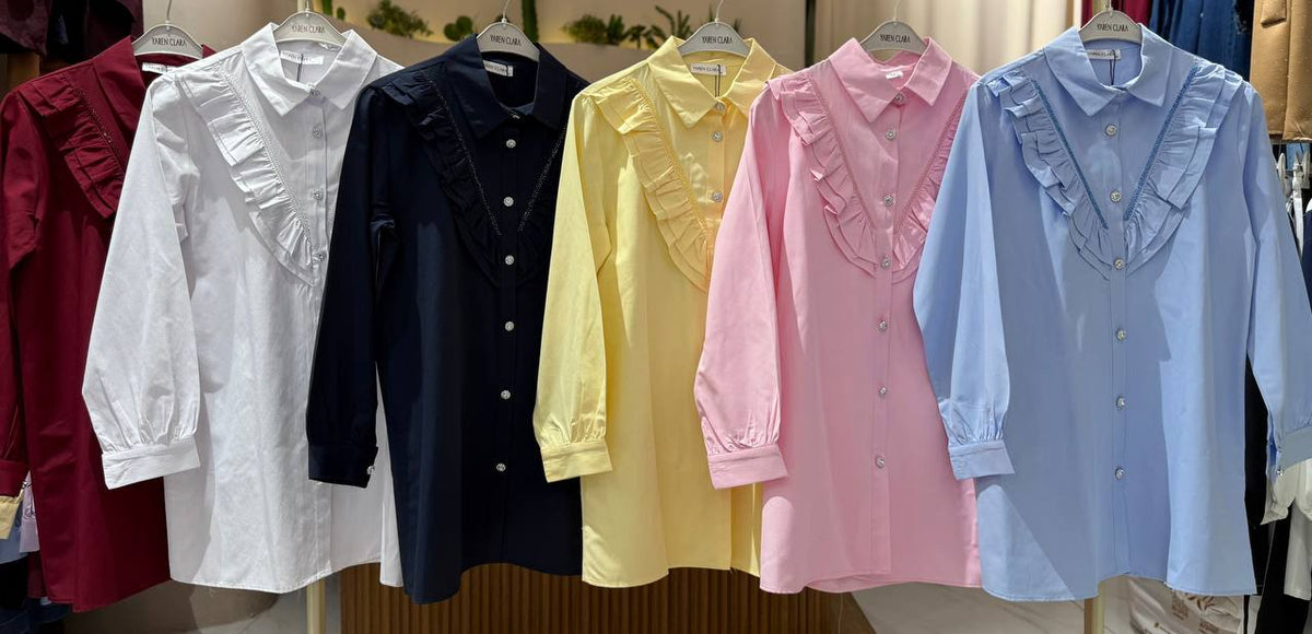 Pastel Yellow Ruffles Shirt