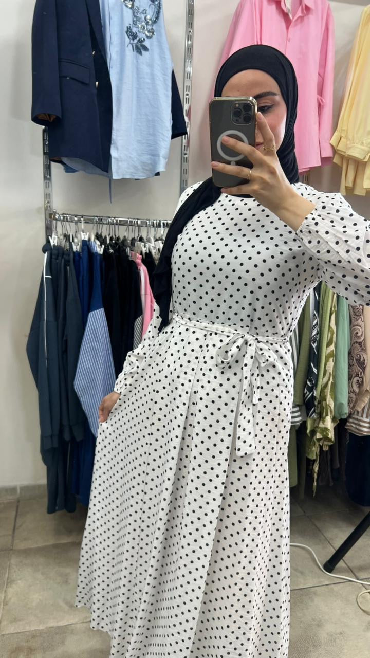 White Polka Dots Dress