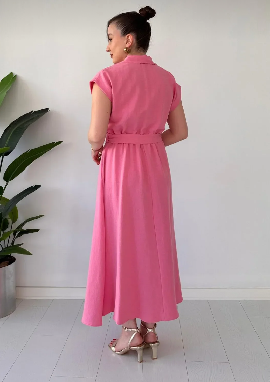 Fuchsia Linen Dress