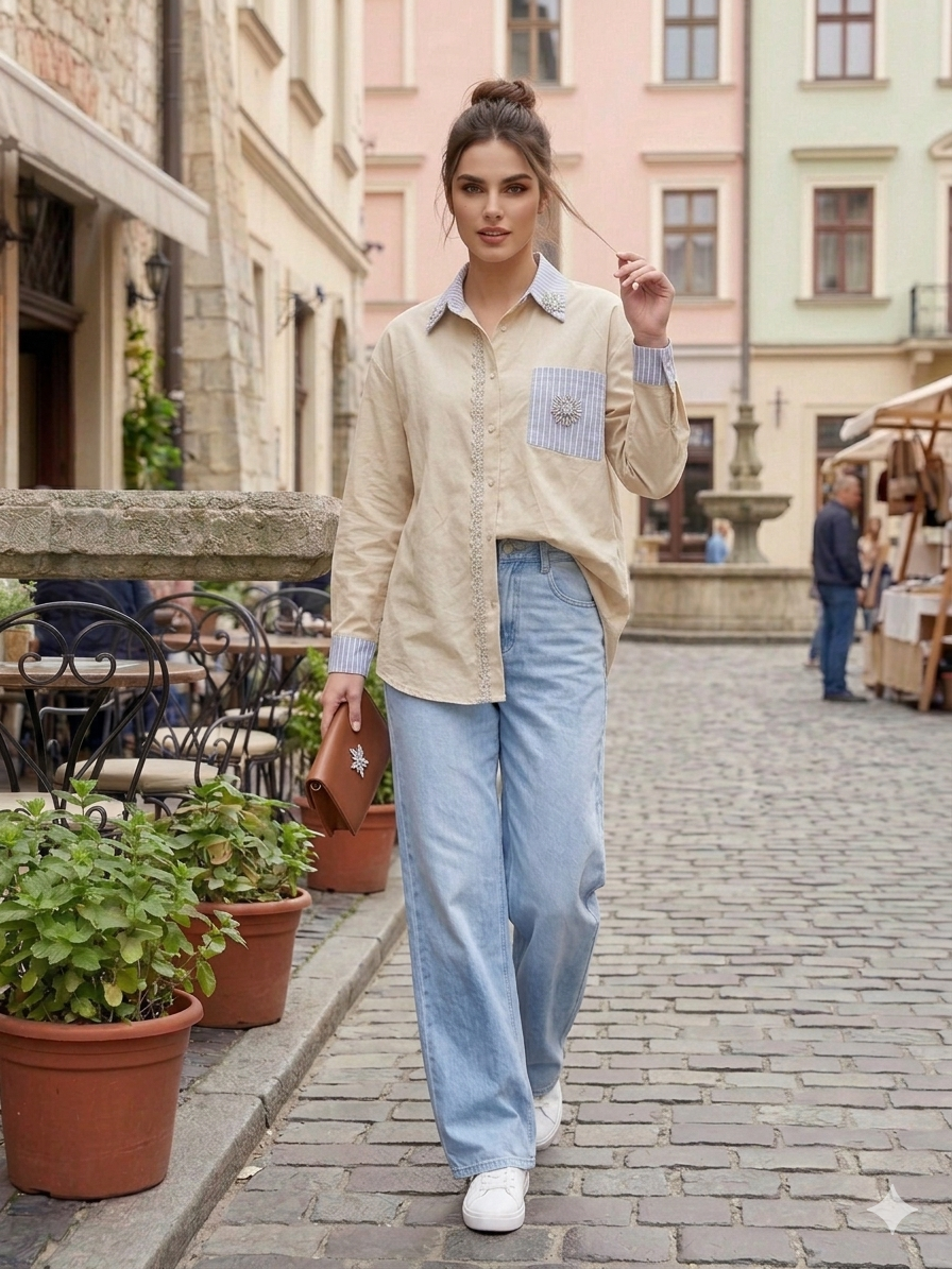 Beige Diamond Shirt