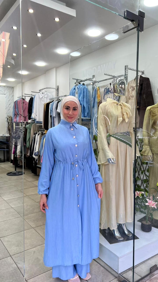 Blue Long Hijabi Set