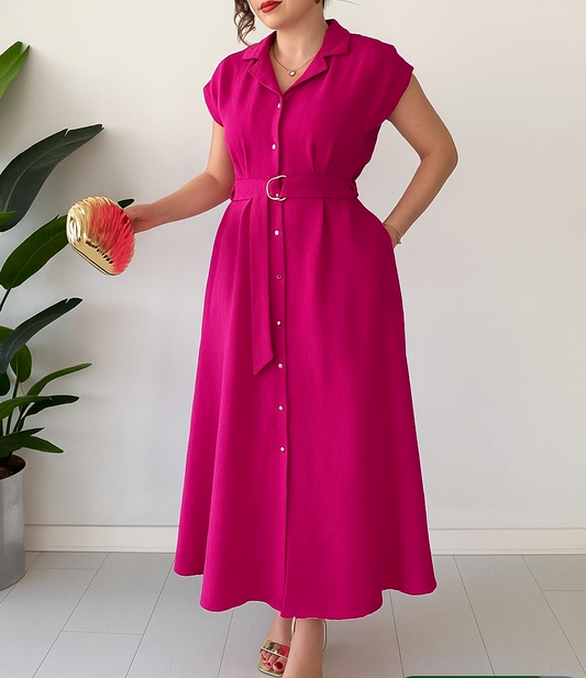 Fuchsia Linen Dress