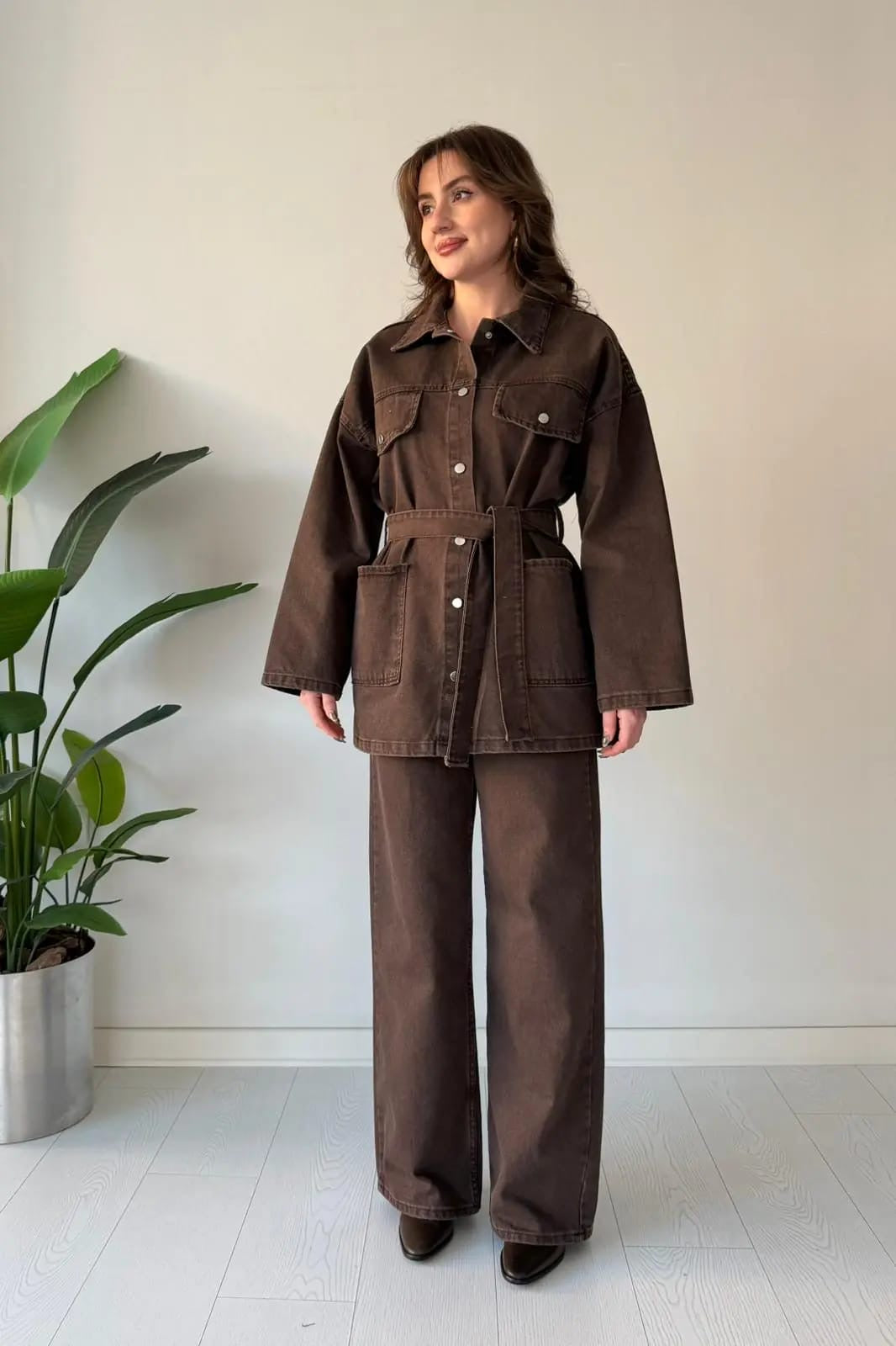 Brown Jeans Set
