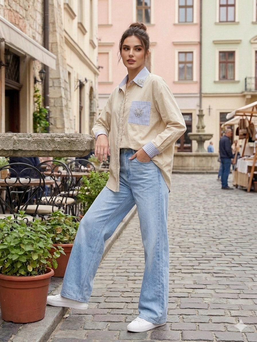 Beige Diamond Shirt