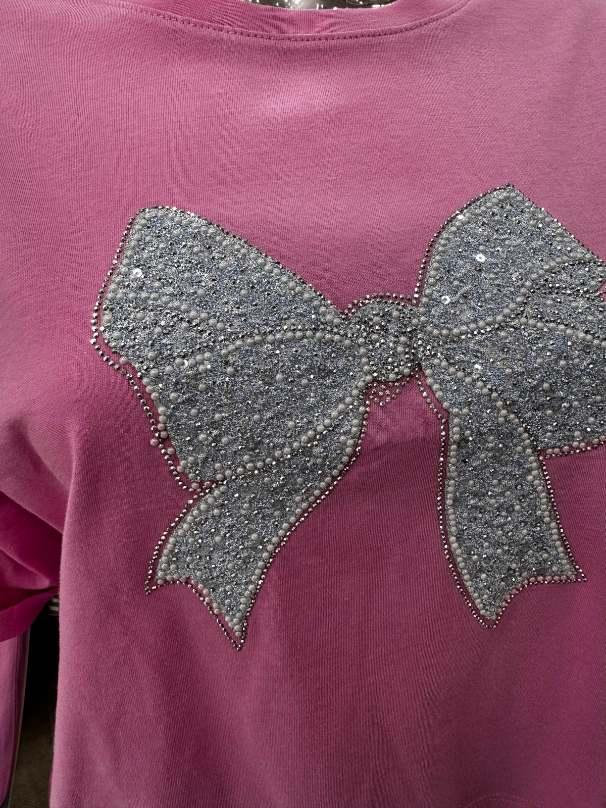 Pink sparkling Ribbon Top