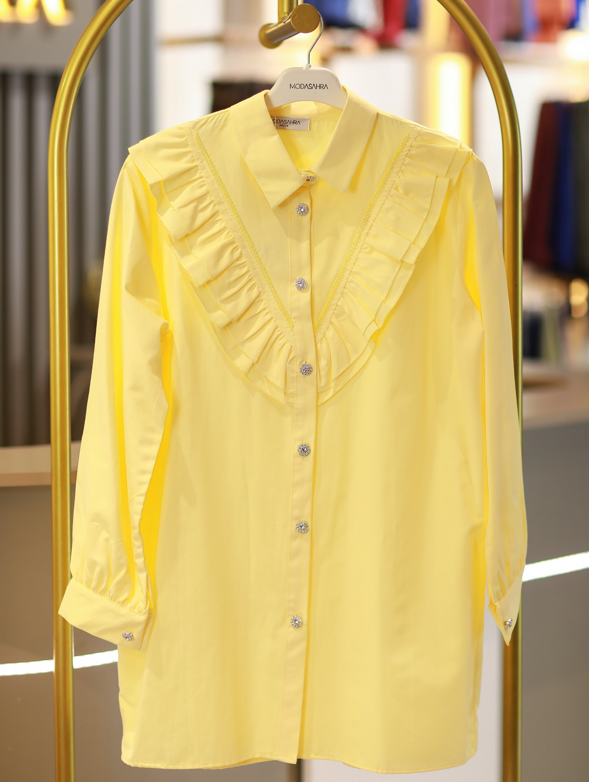 Pastel Yellow Ruffles Shirt
