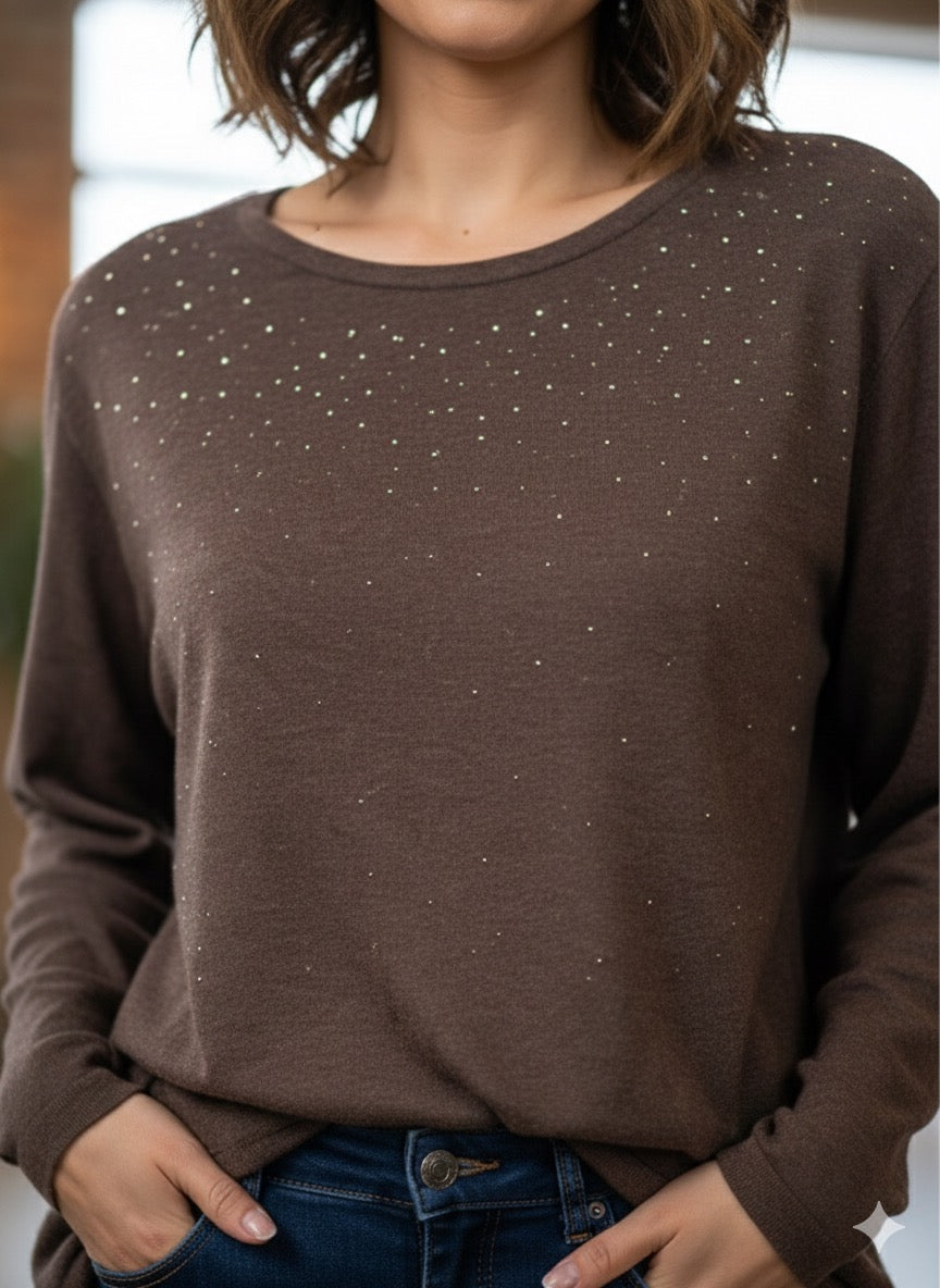Brown Shiny Top