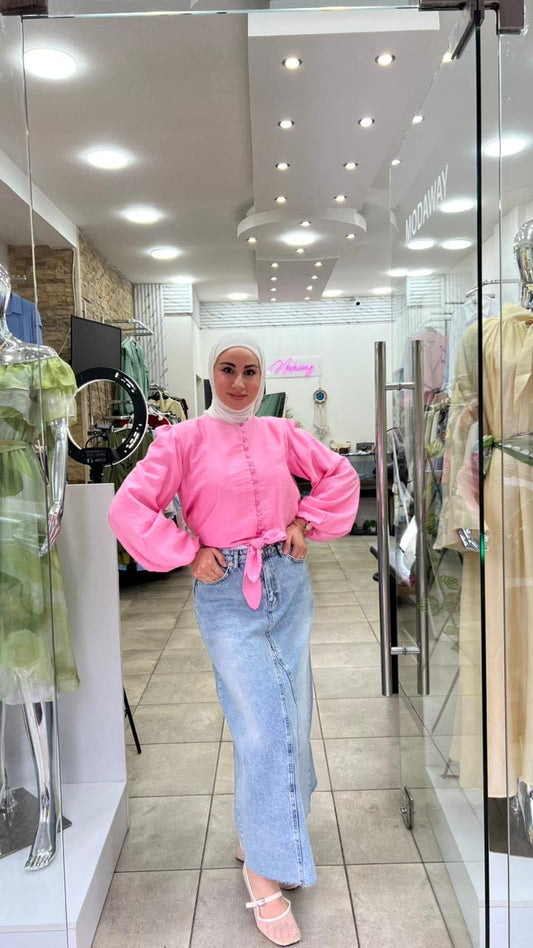 Pink buttons designed Top