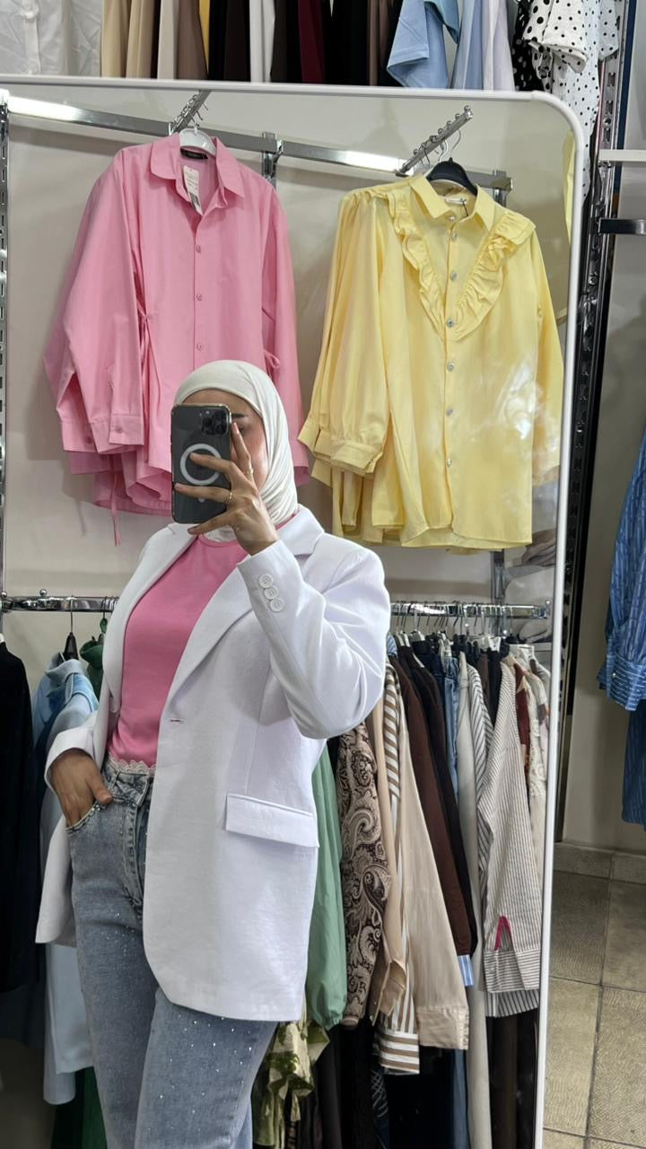 White Linen Classy Blazer