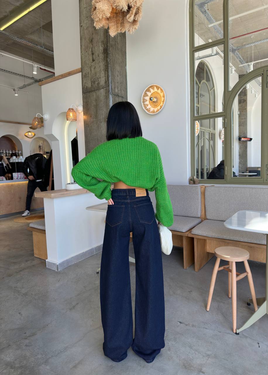 Dark Blue Wide Leg Jeans