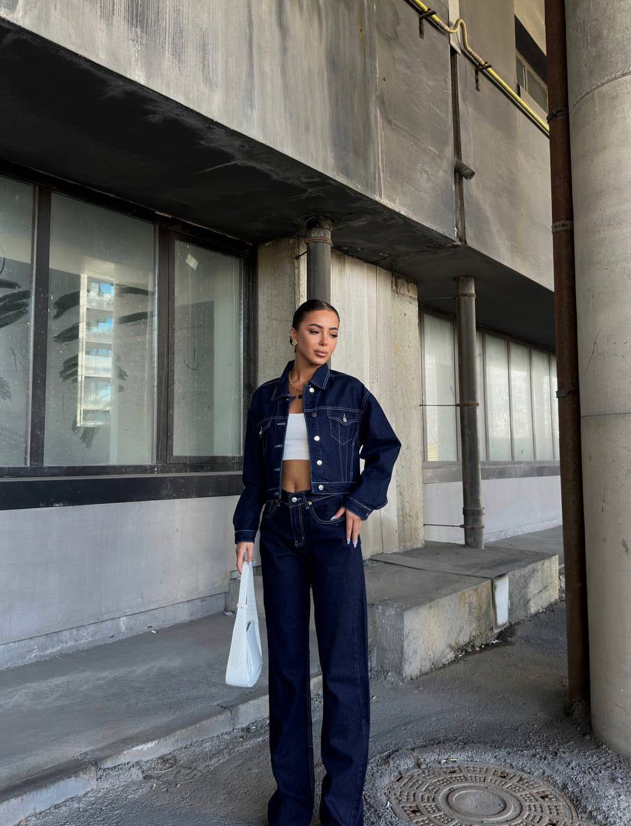 Dark Blue Straight Jeans