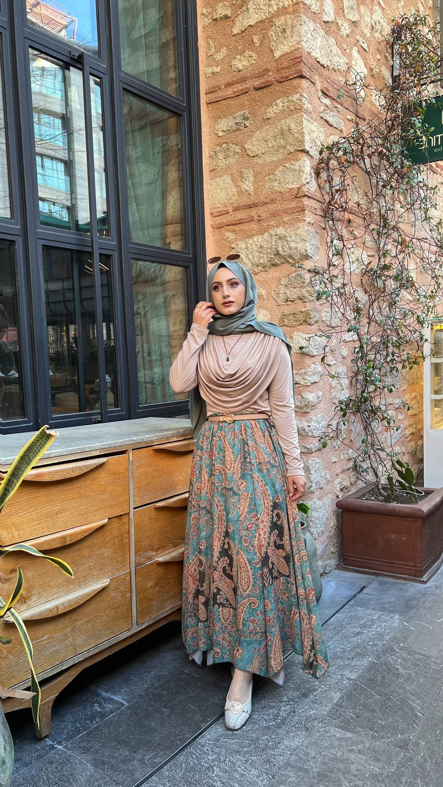 Beige Drape Top