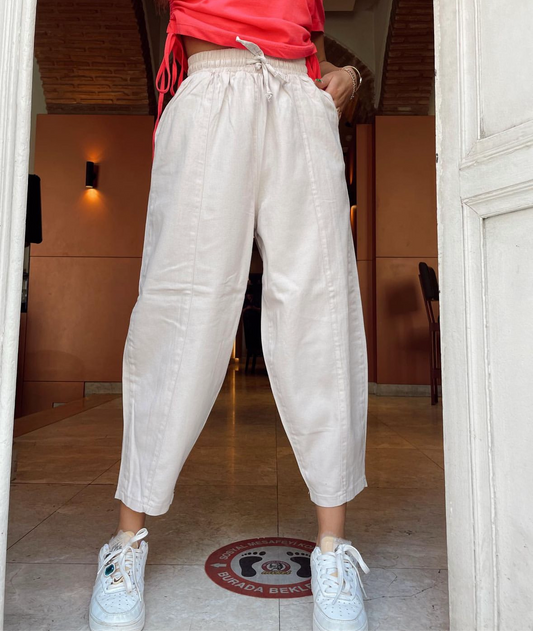 Beige linen Pants
