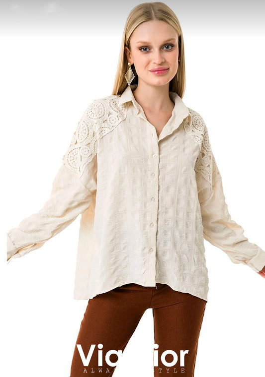 Crochet Detailed Shirt
